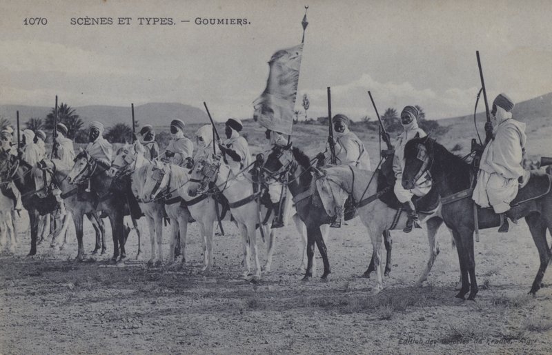 Marokkanische Goumiers, muslimische Soldaten, die unter der französischen Armee Afrikas dienten von Photographer French