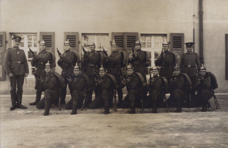 Gruppe deutscher Infanteriesoldaten von Photographer German