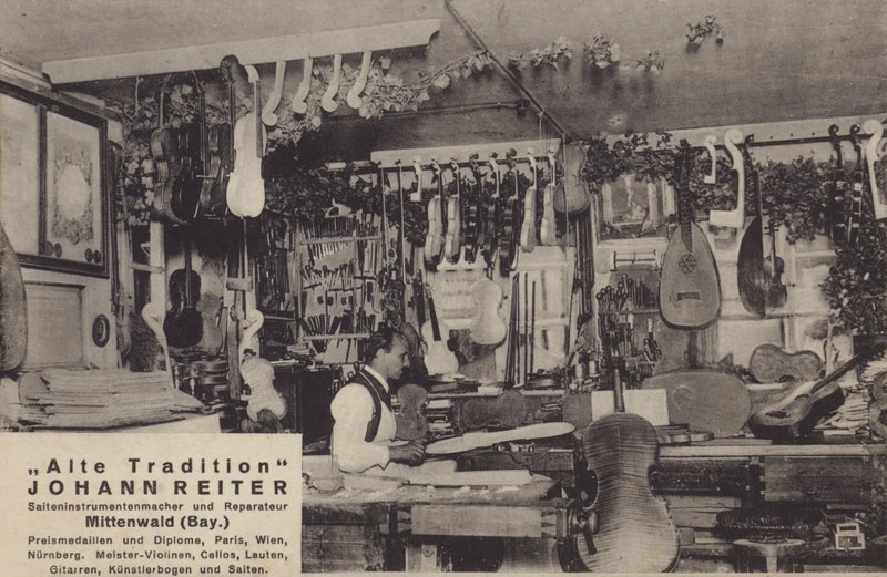 Johann Reiter, Hersteller und Reparateur von Saiteninstrumenten, Mittenwald, Bayern von Photographer German