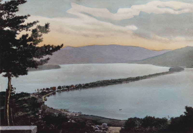 Japan, ca. 1912: Amano-Hashidate, eine der drei bekanntesten Szenen Japans; Etwa 80 Meilen von Kyoto entfernt von Photographer Japanese