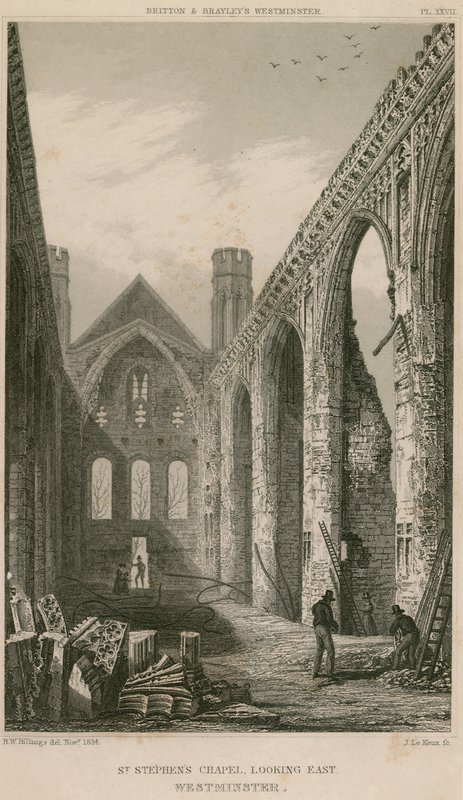 St. Stephanskapelle, Westminster, London, Blick nach Osten von R. W. Billings
