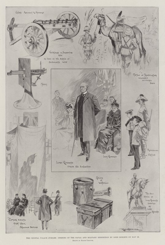 Das Jubiläum des Kristallpalastes, Eröffnung der Marine- und Militärausstellung durch Lord Roberts am 23. Mai von Ralph Cleaver