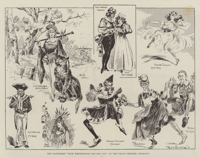 Das Pantomime Dick Whittington und seine Katze, im Grand Theatre, Islington von Ralph Cleaver