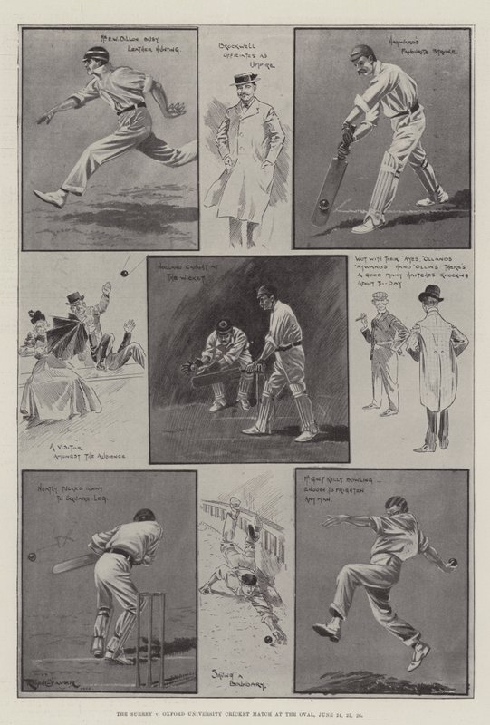 Das Cricket-Match Surrey gegen Oxford University am Oval, 24., 25., 26. Juni von Ralph Cleaver