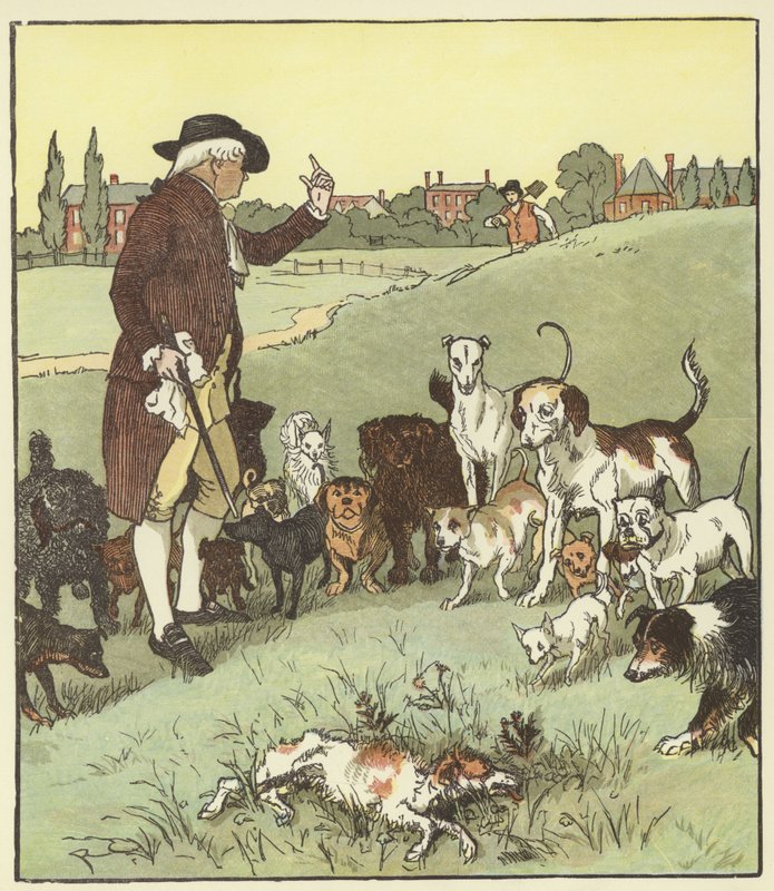 Eine Elegie auf den Tod eines verrückten Hundes von Randolph Caldecott