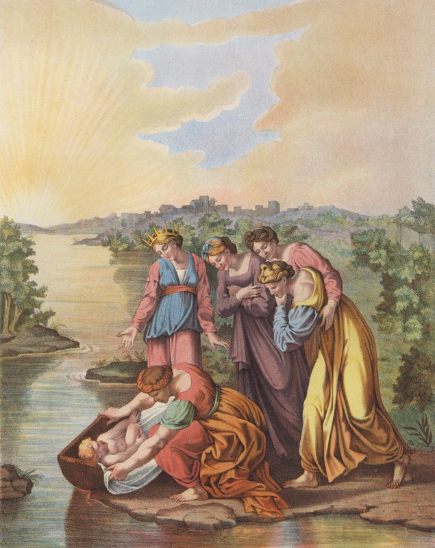Moses wird aus den Wassern des Nils gerettet von after Raphael