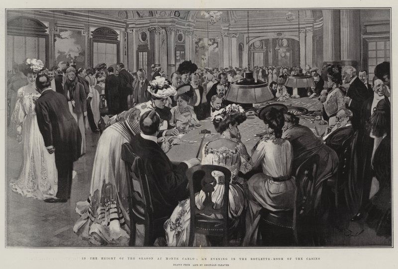 In der Hochsaison in Monte Carlo, ein Abend im Roulette-Raum des Casinos von Reginald Thomas Cleaver
