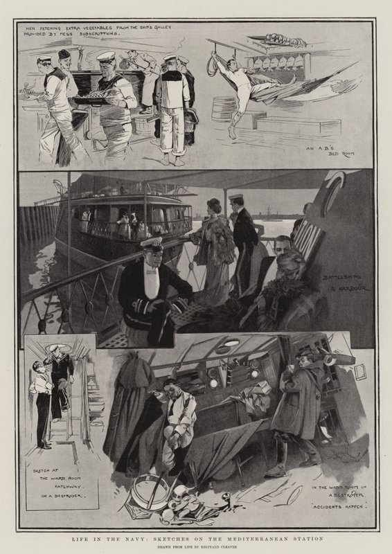 Leben in der Marine, Skizzen auf der Mittelmeerstation von Reginald Thomas Cleaver
