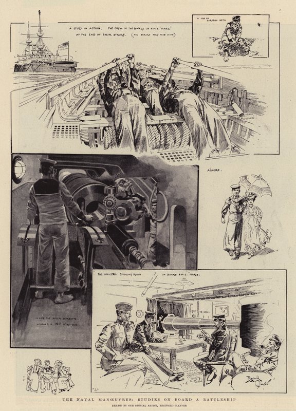 Die Marine-Manöver, Studien an Bord eines Schlachtschiffs von Reginald Thomas Cleaver
