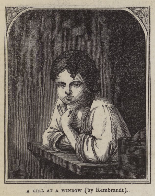 Ein Mädchen am Fenster von Rembrandt van Rijn