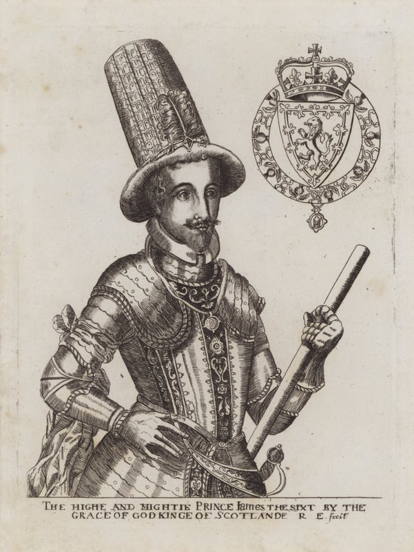 König James VI. von Schottland von Renold (after) Elstrack