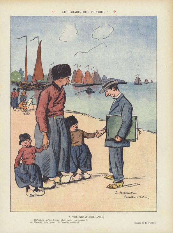 Das Paradies der Künstler. Illustration für Le Rire von Ricardo Flores