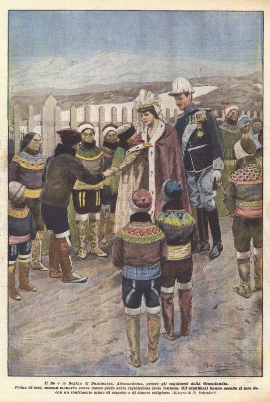 Der König und die Königin von Dänemark, Alexandrine, zu den grönländischen Eskimos von Riccardo Salvadori