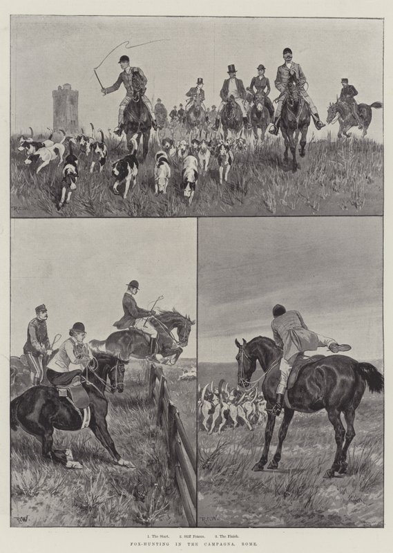 Fuchsjagd in der Campagna, Rom von Richard Caton Woodville junior