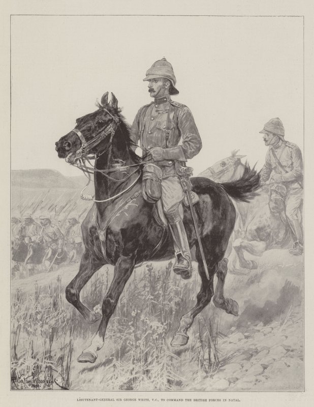 Generalleutnant Sir George White, VC, zum Befehlshaber der britischen Streitkräfte in Natal ernannt von Richard Caton Woodville junior