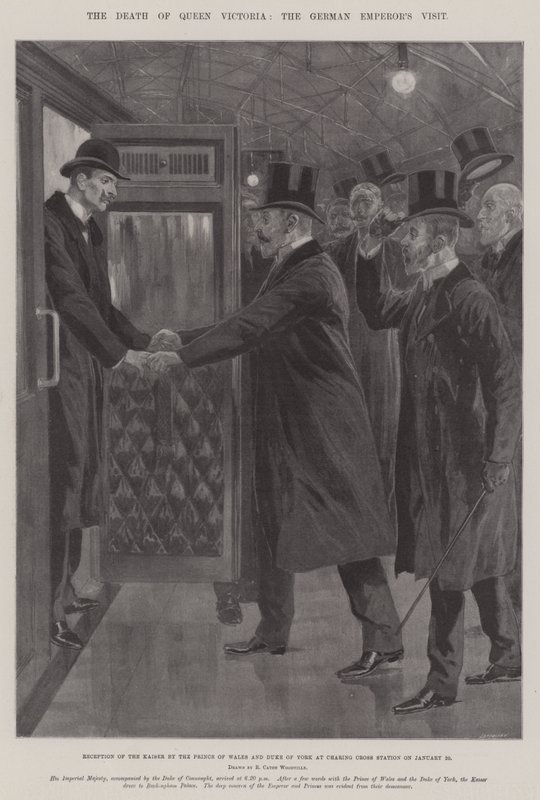 Der Tod von Königin Victoria, der Besuch des deutschen Kaisers von Richard Caton Woodville junior
