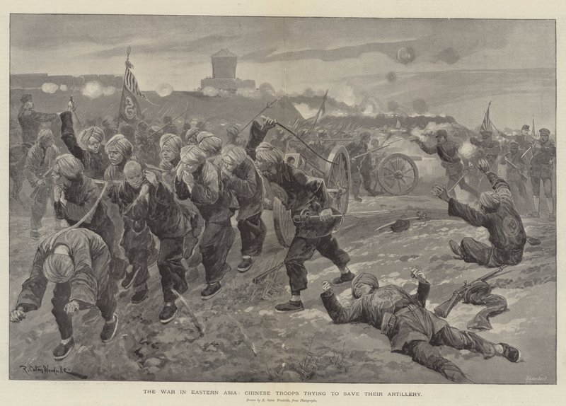 Der Krieg in Ostasien, chinesische Truppen versuchen, ihre Artillerie zu retten von Richard Caton Woodville junior