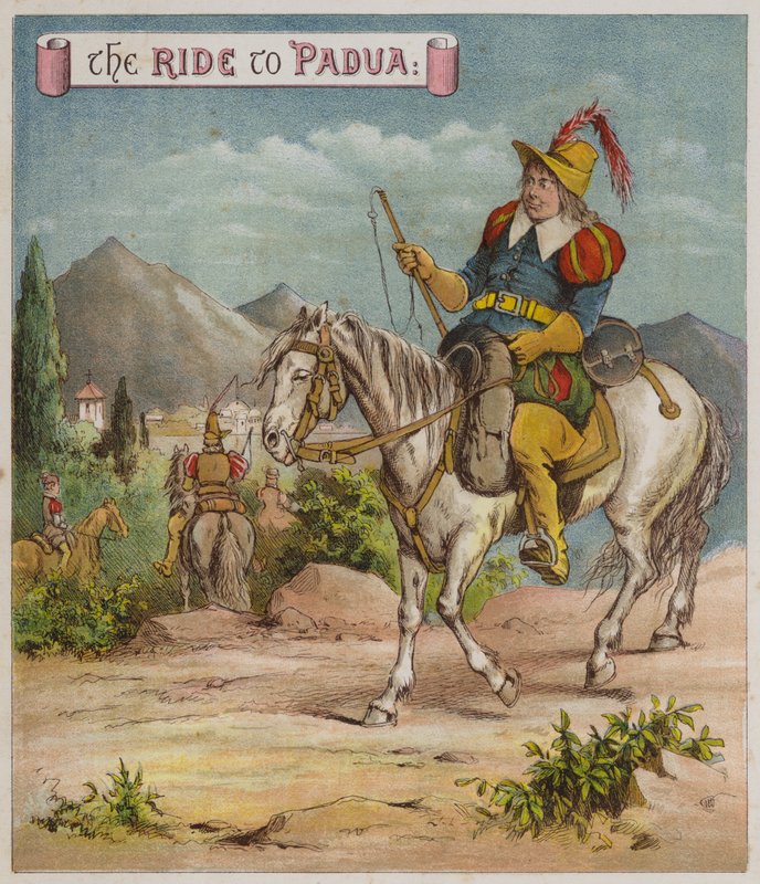 Illustration zu Der Widerspenstigen Zähmung (Chromolithographie) von Richard Andre
