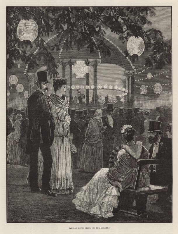Abendfest zugunsten der Londoner Krankenhäuser - Musik in den Gärten von Richard Caton Woodville