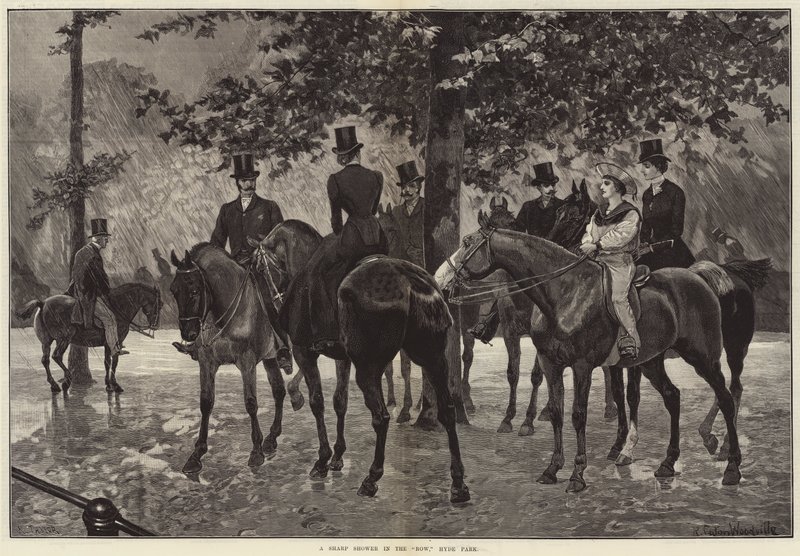 Ein heftiger Schauer in der Row, Hyde Park von Richard Caton Woodville junior