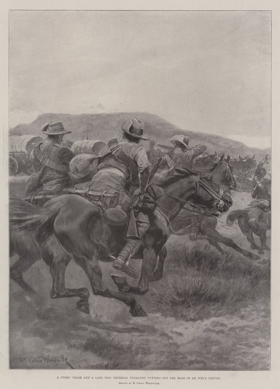 Eine lange Verfolgung, Imperial Yeomanry schneidet den Rückzug von De Wets Konvoi ab von Richard Caton Woodville junior