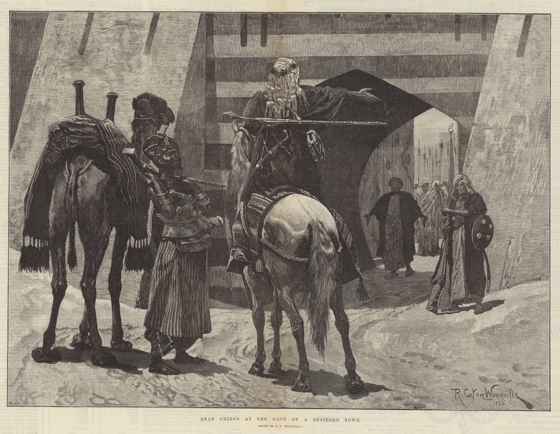 Arabische Häuptlinge am Tor einer belagerten Stadt von Richard Caton Woodville junior