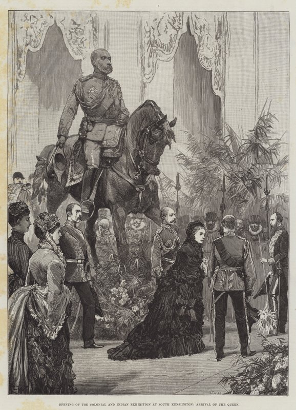 Eröffnung der Kolonial- und Indien-Ausstellung in South Kensington, Ankunft der Königin von Richard Caton Woodville junior
