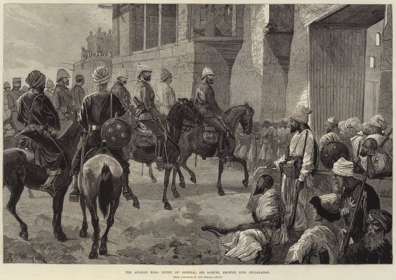 Der Afghanische Krieg, Einzug von General Sir Samuel Browne in Jellalabad von Richard Caton Woodville junior