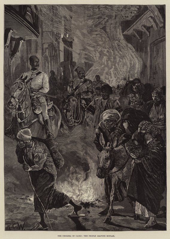 Die Cholera in Kairo, die Menschen verlassen Boulak von Richard Caton Woodville junior