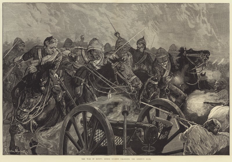 Der Krieg in Ägypten, Horse Guards stürmen die Kanonen des Feindes von Richard Caton Woodville junior
