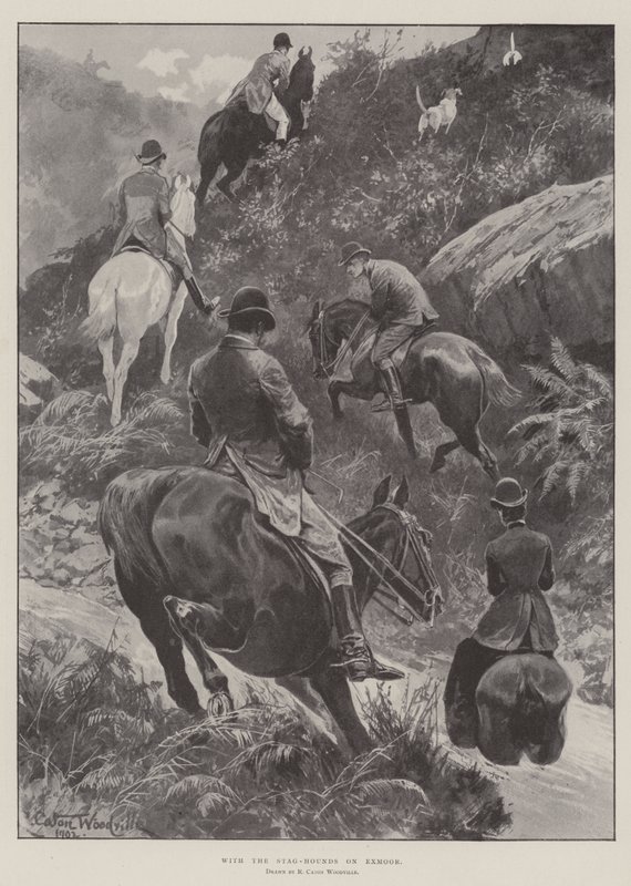 Mit den Hirschhunden auf Exmoor von Richard Caton Woodville junior