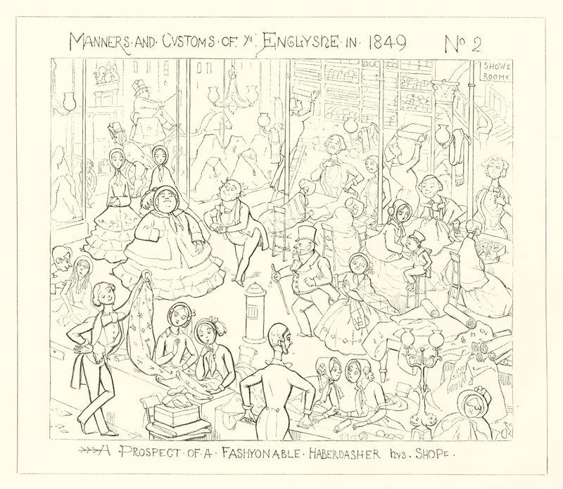 1849, Eine Aussicht auf ein modisches Kurzwarenladen von Richard Doyle