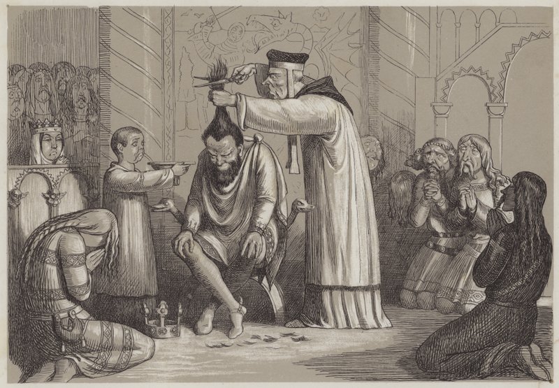 Barbarische Behandlung von Heinrich I. durch einen normannischen Bischof von Richard Doyle