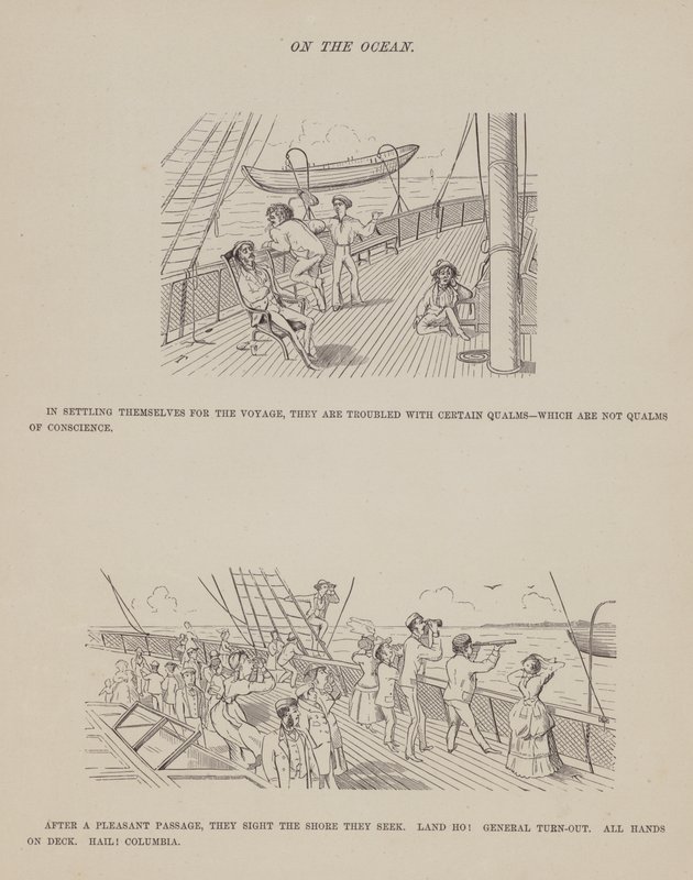 Seite aus The American Tour of Messrs Brown, Jones and Robinson von Richard Doyle
