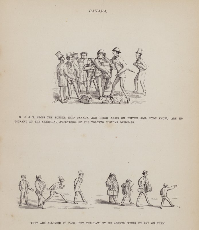 Seite aus Die amerikanische Tour von Herrn Brown, Jones und Robinson von Richard Doyle