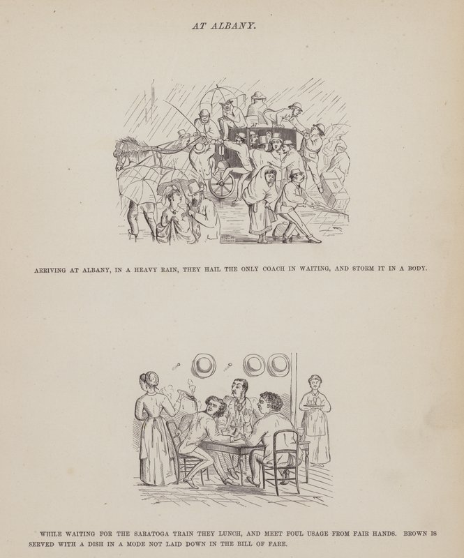 Seite aus Die amerikanische Tour von Messrs Brown, Jones und Robinson von Richard Doyle