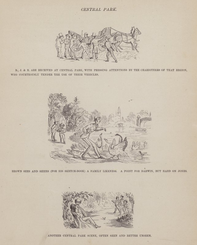 Seite aus Die amerikanische Tour von Messrs Brown, Jones und Robinson von Richard Doyle