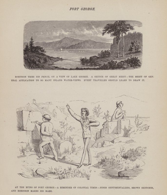 Seite aus Die amerikanische Tour von Messrs Brown, Jones und Robinson von Richard Doyle