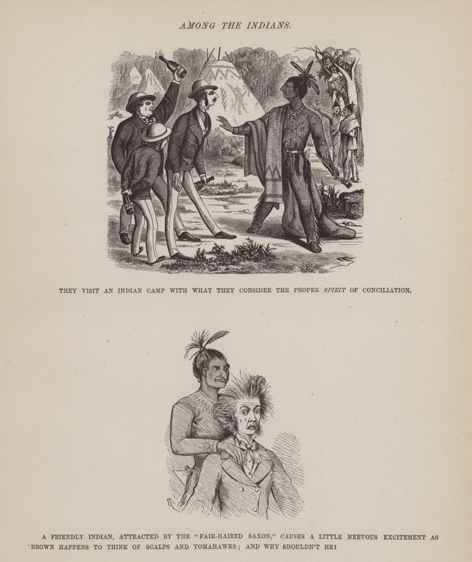 Seite aus Die amerikanische Tour von Herrn Brown, Jones und Robinson (Gravur) von Richard Doyle