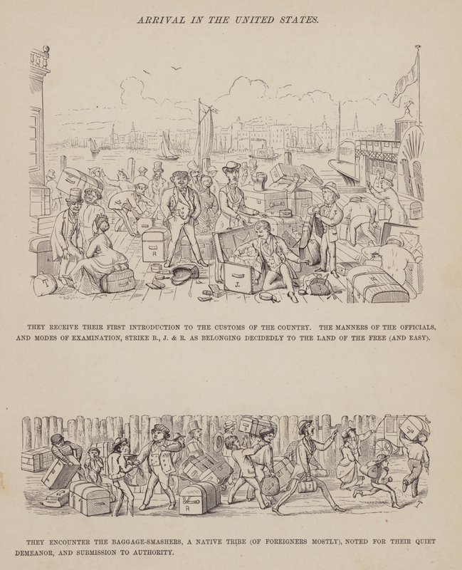 Seite aus Die amerikanische Tour von Herrn Brown, Jones und Robinson (Gravur) von Richard Doyle