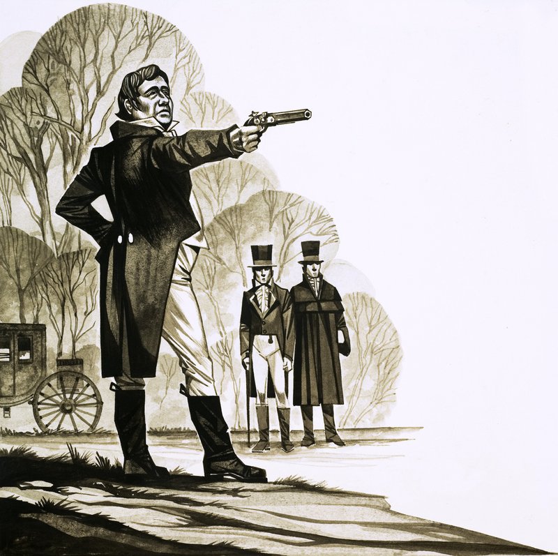 Ein georgischer Gentleman duelliert sich mit einer Pistole von Richard Hook