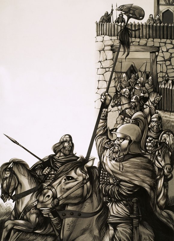 Camelot, das Schloss von König Arthur und seinen Rittern der Tafelrunde von Richard Hook