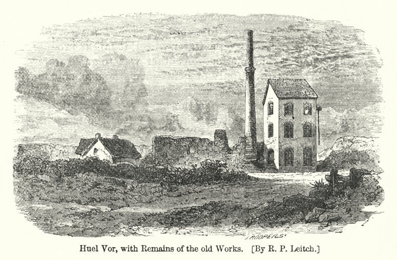 Huel Vor, mit Überresten der alten Werke (Gravur) von Richard Principal (after) Leitch