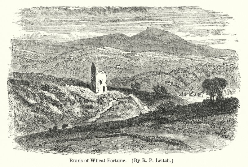 Ruinen von Wheal Fortune (Gravur) von Richard Principal (after) Leitch