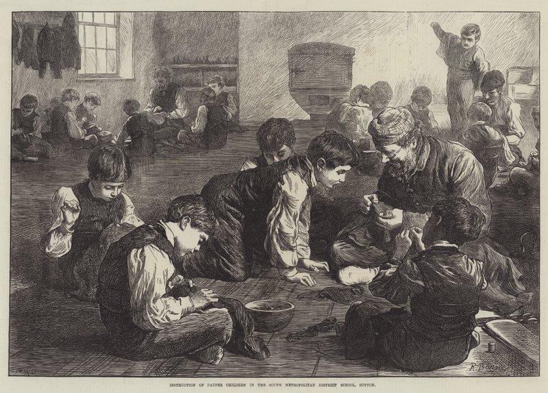 Unterricht von armen Kindern in der South Metropolitan District School, Sutton von Robert Barnes