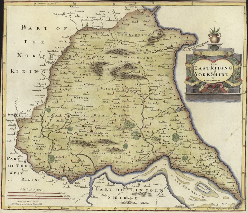 Karte des East Riding of Yorkshire von Robert Morden