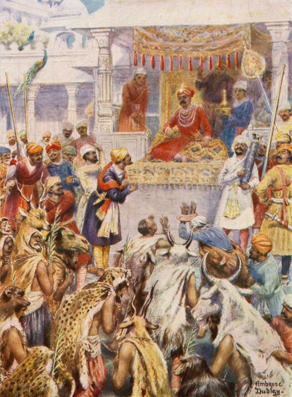 Der Khan Jahan zeigt Akbar seine fürstlichen Gefangenen von Robert Ambrose Dudley