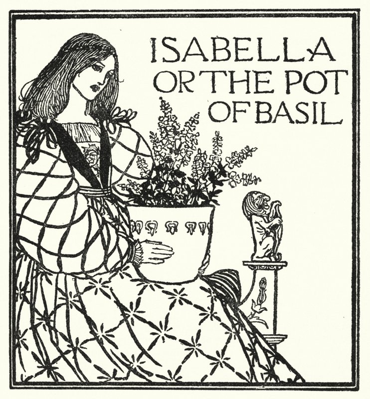 Illustration für Gedichte von John Keats: Isabella oder Der Basilikumtopf (Lithografie) von Robert Anning Bell