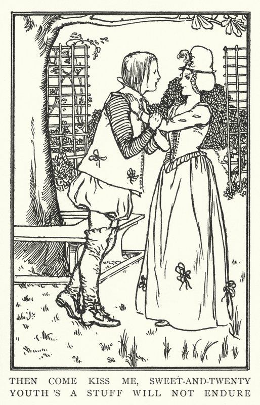 Dann komm, küss mich, süße Zwanzig, die Jugend ist ein Stoff, der nicht andauert von Robert Anning Bell