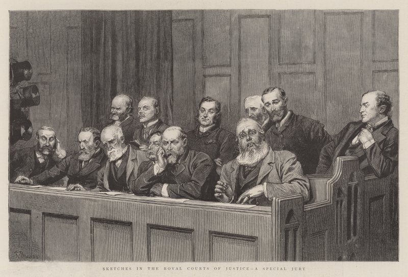Skizzen in den königlichen Gerichten, eine spezielle Jury von Robert Barnes
